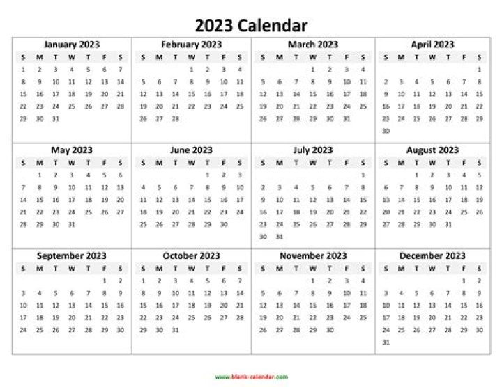 2023 Yearly Calendar