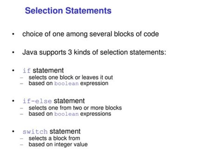 A Beginner's Guide to Java Selection Statements