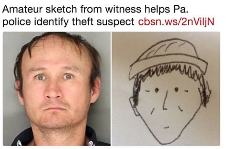 Amateur sketch helps police identify theft suspect