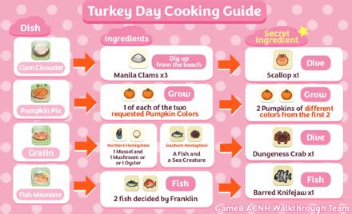 Animal Crossing New Horizons: Turkey Day Secret Ingredients