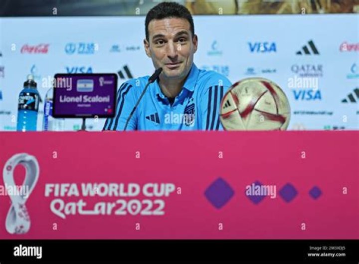 Argentina national team coach Lionel Scaloni press conference before World Cup final