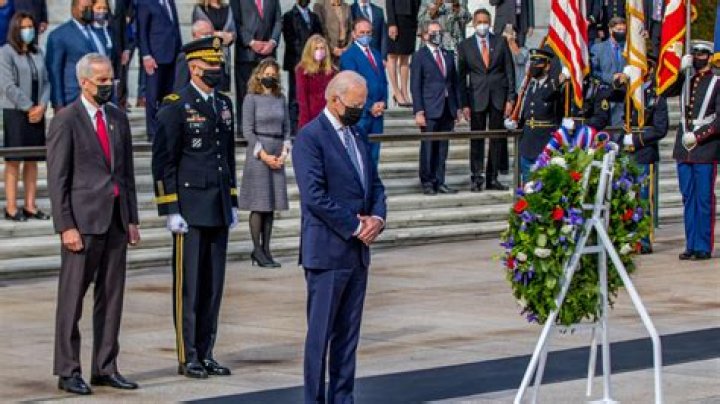 Arlington National Cemetery celebrates Veterans Day with flyover, procession, Biden visit