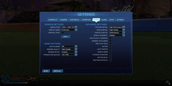 Best Video Settings for Rocket League