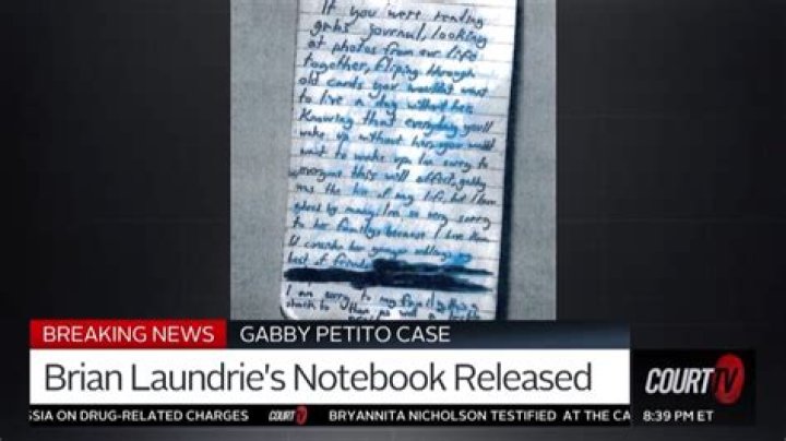 Brian Laundrie’s notebook confession revealed, 'I ended her life'
