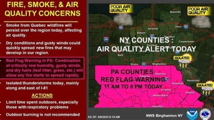 Canadian wildfires impacting air quality in Pennsylvania