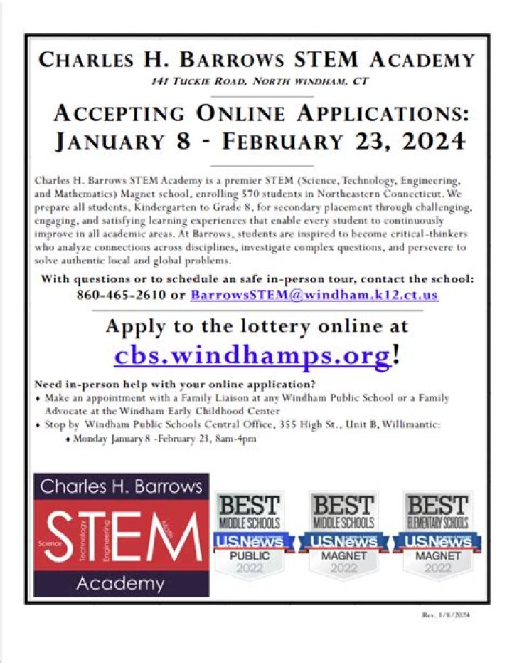 Charles H Barrows STEM Academy - North Windham