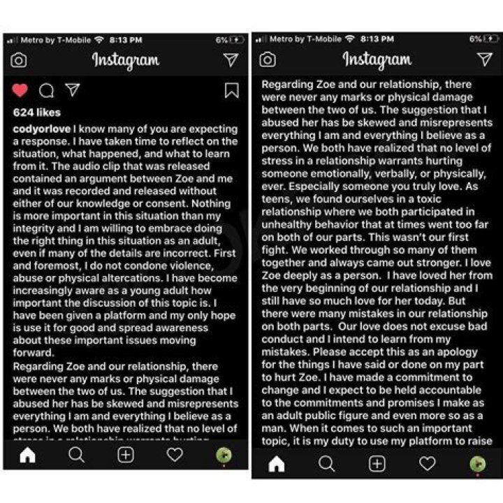 Cody Orlove responds to Zoe Laverne abuse accusations