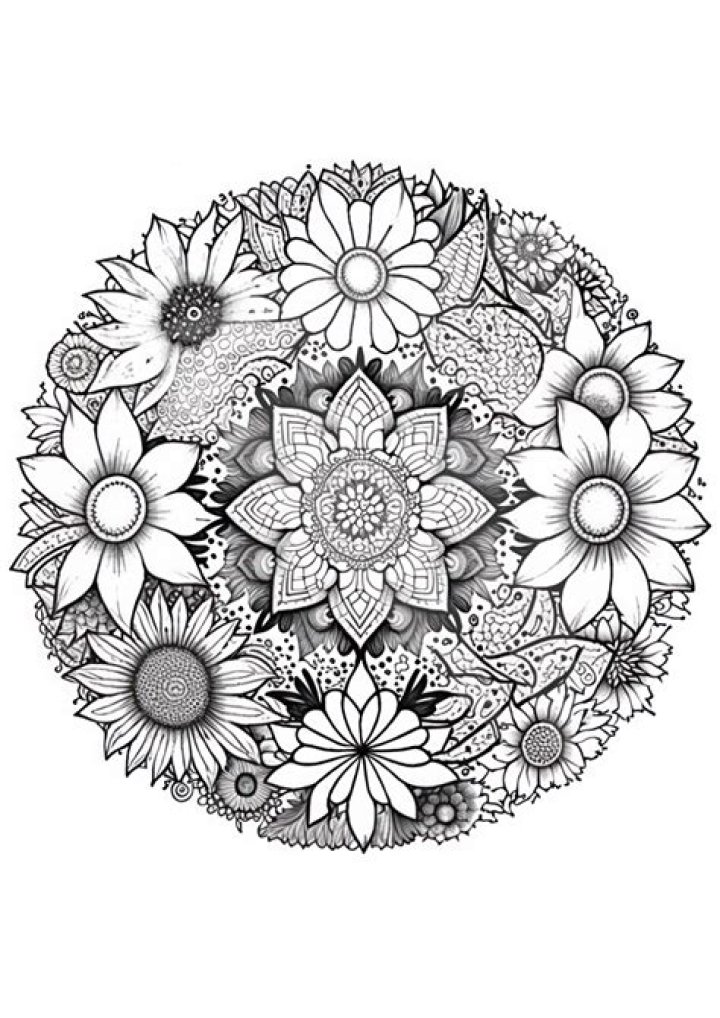Coloring Pages for Adults - Digital Adult Coloring Books (Mandala)