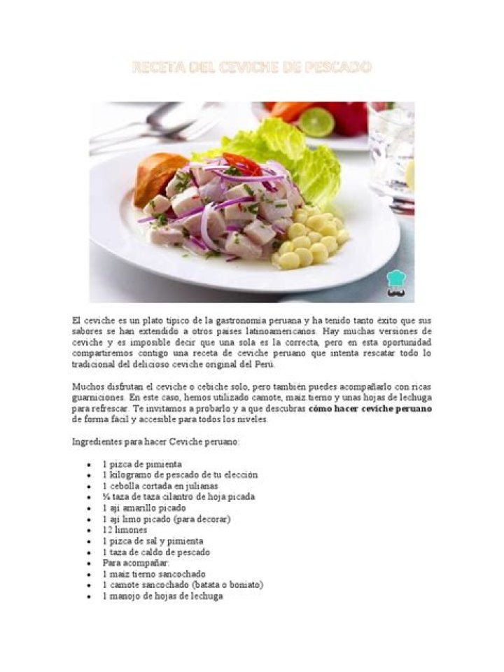 	COMO PREPARAR: Ceviche paso a paso	