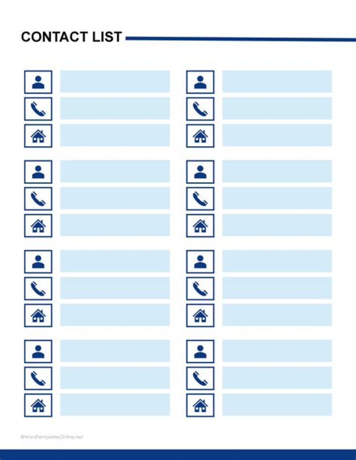 Contact List Template