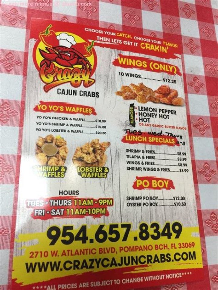 	Crazy Cajun Crabs, seafood restaurant from Fat Boyz Barbecue owners, opens in Pompano Beach	