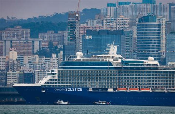 Cruise ship Celebrity Solstice makes maiden voyage to Hong Kong, its home port for next 5 months; operator urges increased flight capacity