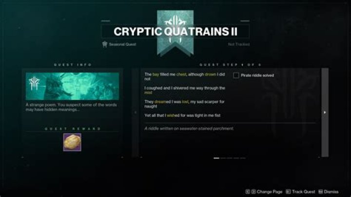 Cryptic Quatrains riddle answers for Destiny 2: Season of Plunder