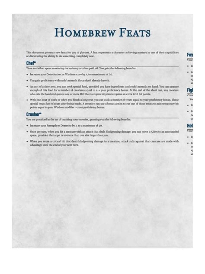 D&D 5E - A Couple Homebrew Feats For Discussion