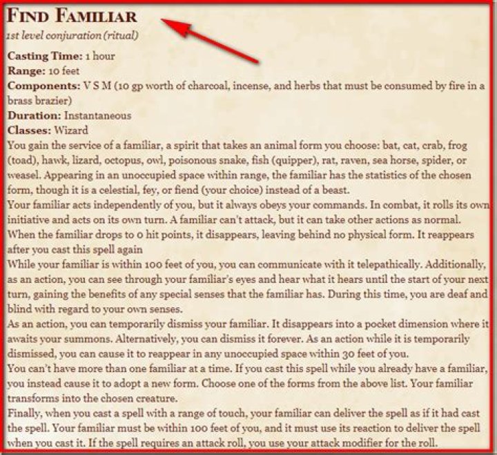 D&D 5E - Ceremony Spell + Find Familiar = Familiars for everyone!