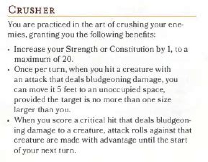 D&D 5E - Suggestions about making crusher, piercer, and slasher full feats