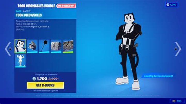 Fortnite’s Meowscles now has a toon skin for 1,400 V-Bucks