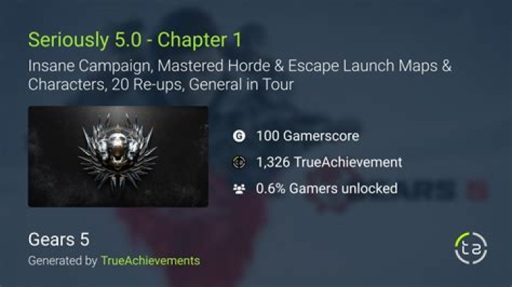 Gears 5: How to Get Seriously 5.0 Achievement Guide
