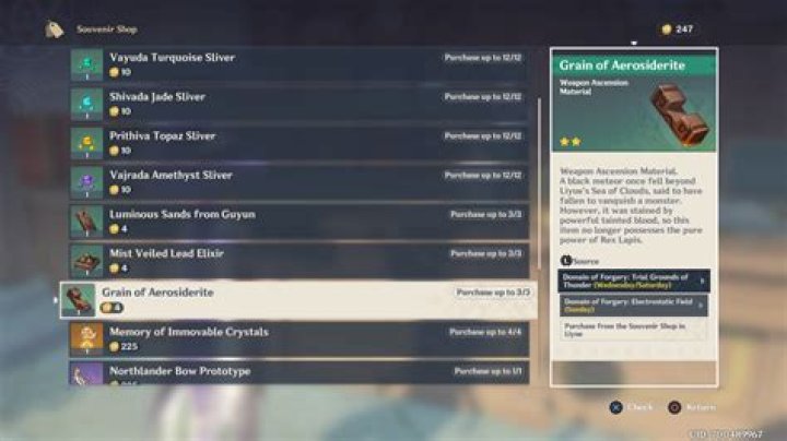 Genshin Impact: How to Get Grain of Aerosiderite