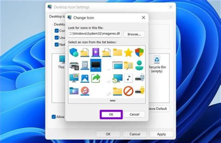 How can I change the width of desktop icons?