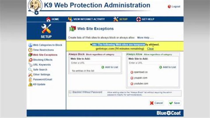 How can I get past K9 web protection on Windows?