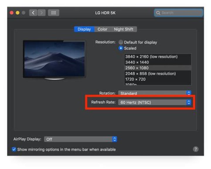 How to Change Your Display's Refresh Rate on a Mac