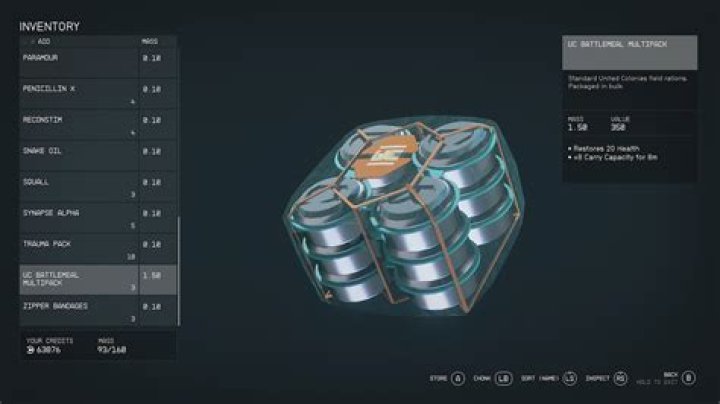 How to increase carry capacity and manage inventory in Starfield