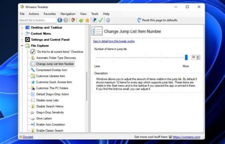How to Increase the Number of Jump List Items in Windows 11 