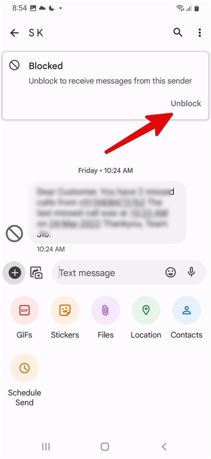 How to unblock a text number...