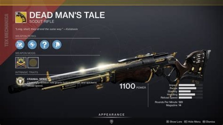 How to unlock the Dead Man’s Tale Exotic scout rifle in Destiny 2
