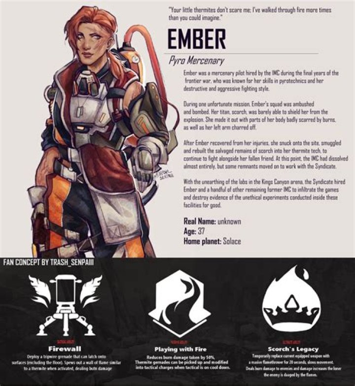 Incredible Ember Legend concept for Apex Legends is Season 6 worthy
