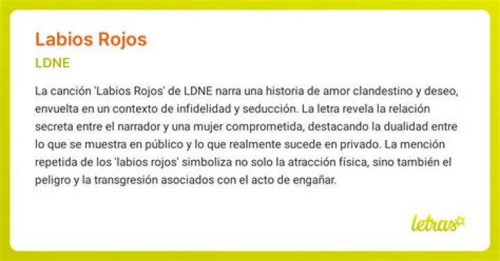 Labios Rojos Letras - Labios Rojos Traducciones