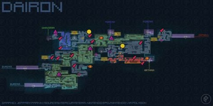 Metroid Dread maps suit upgrade, Missile Tank, and Energy Tank