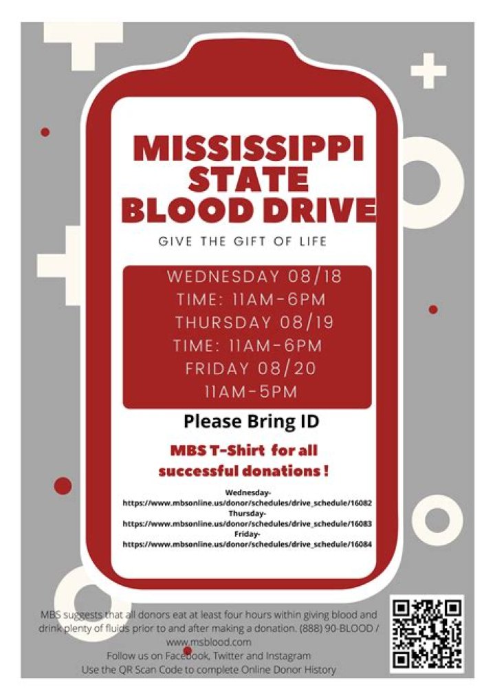 Mississippi Blood Services holds drive at MSU this week
