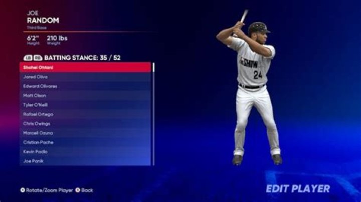 MLB The Show 22 Batting Stances List