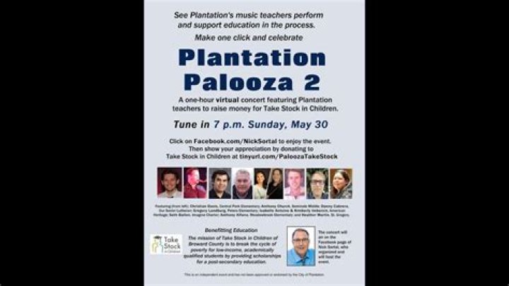 	Music teachers to take the virtual stage for Plantation Palooza 2 fundraiser	