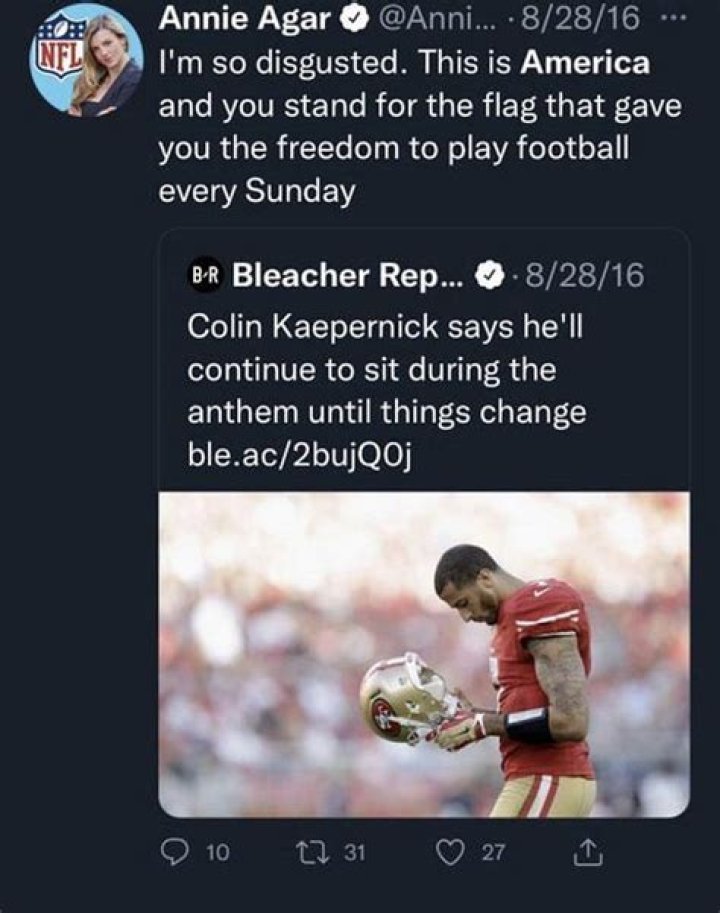 NFL reporter Annie Agar goes viral for racist tweets