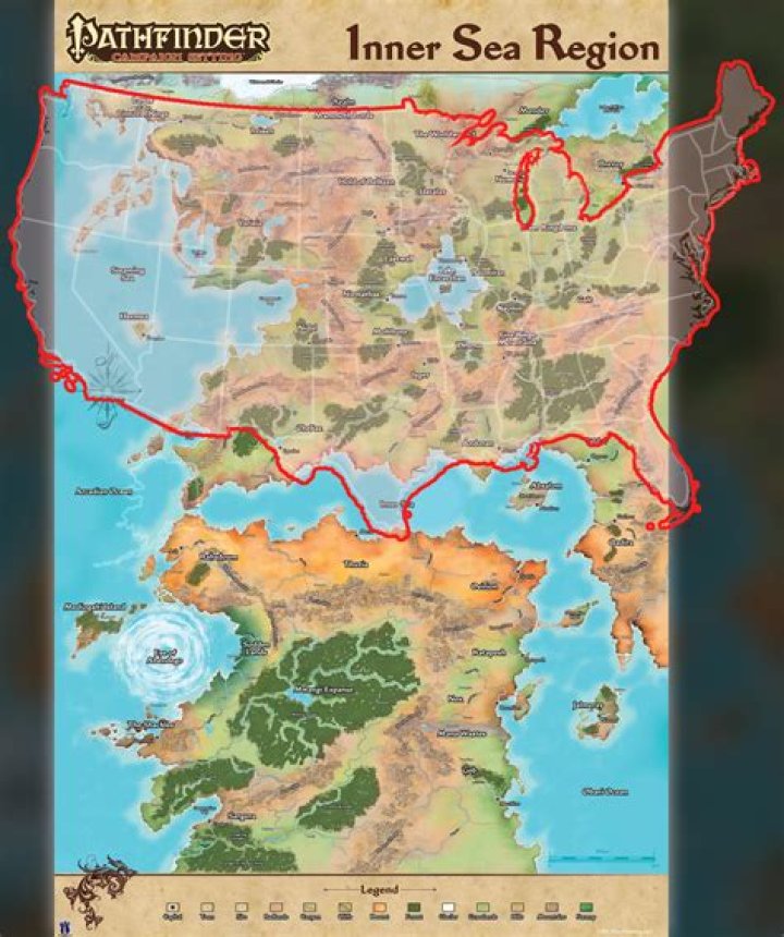 Pathfinder 1E - Entire Map of Golarion, Not Just the Inner Sea Region