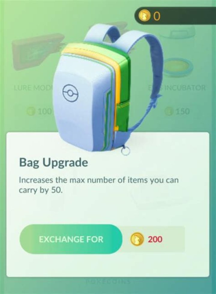 Pokémon Go Bag Upgrade Limit Increased