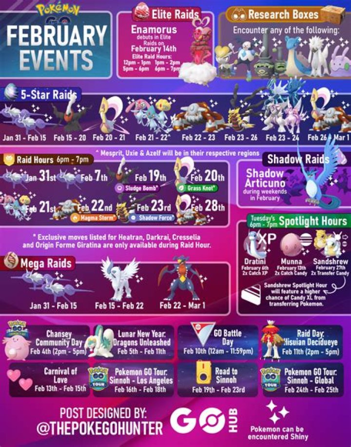 Pokémon GO Raid Hours: February 2022 Full List