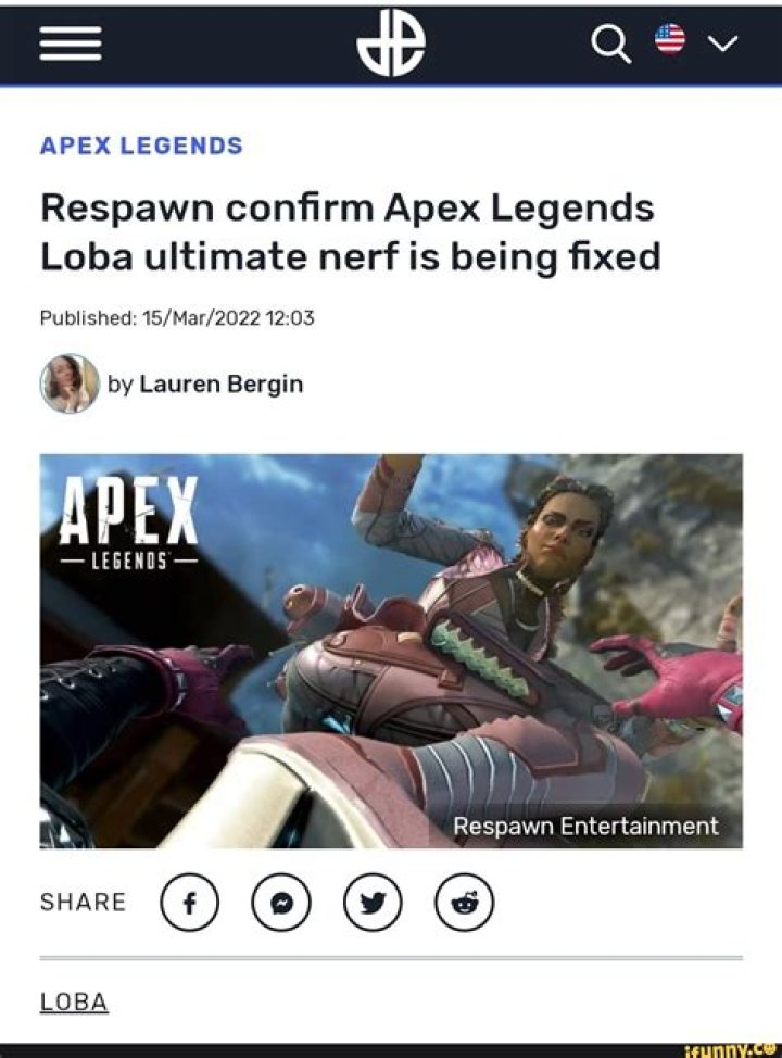 Respawn confirm Apex Legends Loba ultimate nerf is being fixed