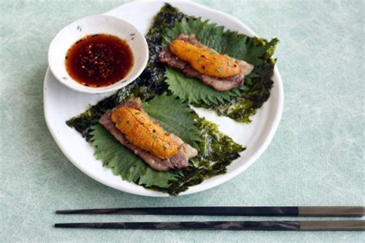 Seared beef with sea urchin - recipe