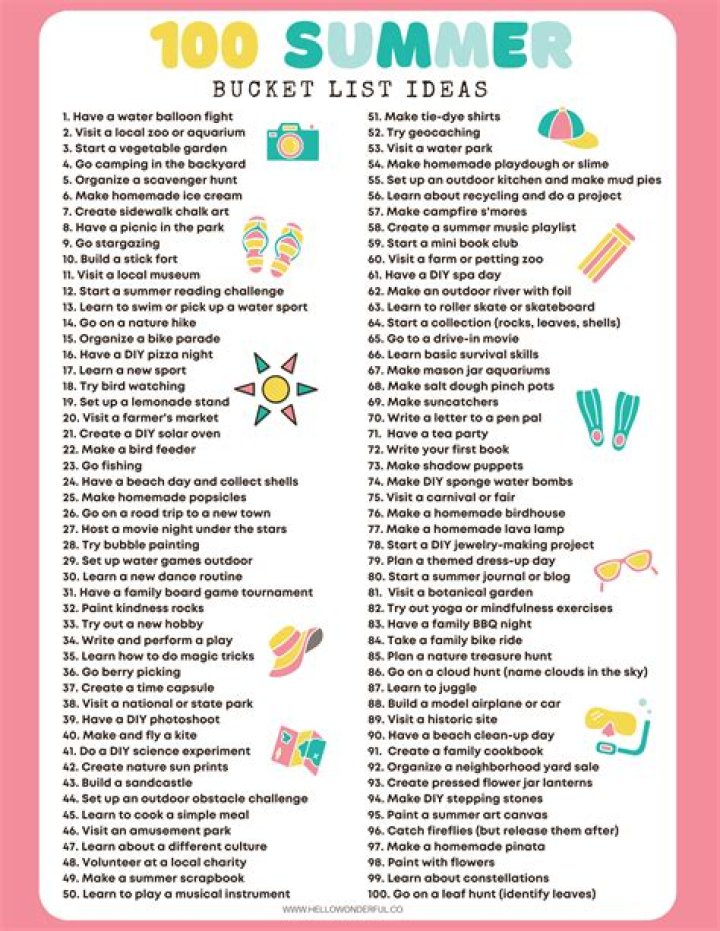 Summer Bucket List