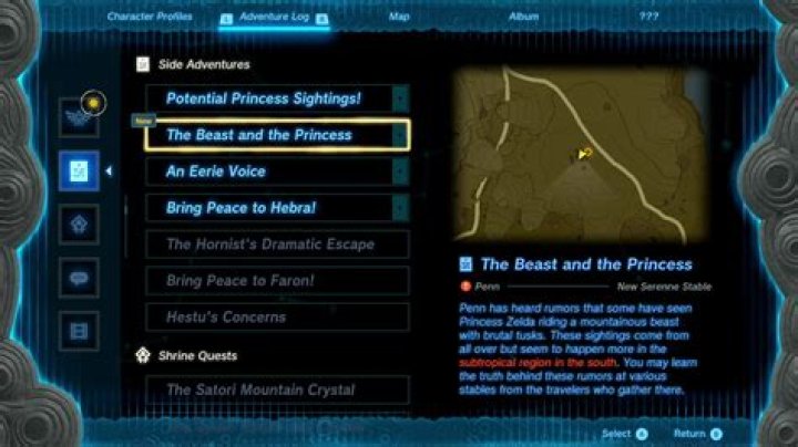 The Beast and The Princess quest steps, reward in Zelda TOTK