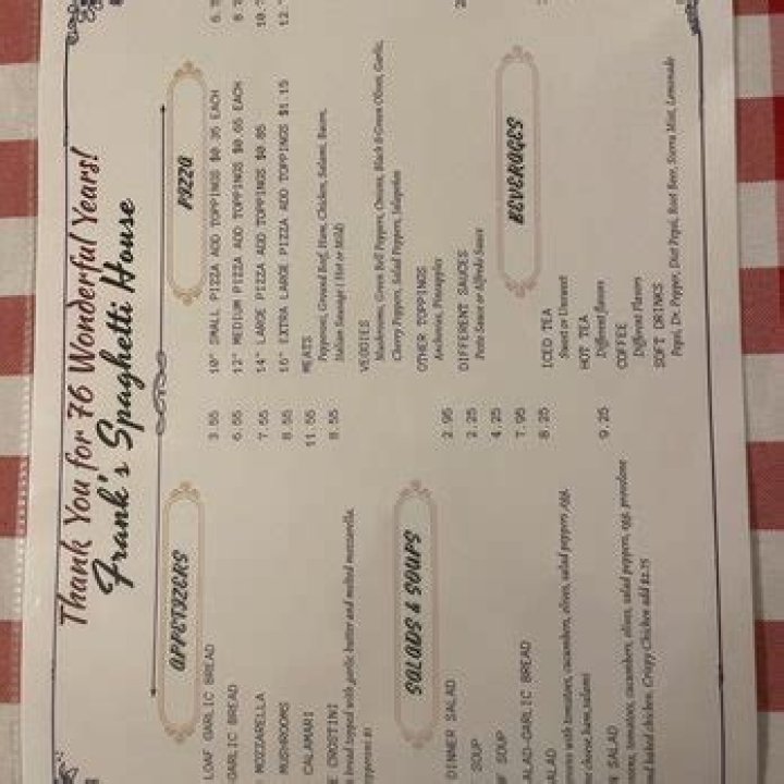 	TINA’S SPAGHETTI HOUSE MEAL IS ONE RIGHT OFF MOM’S MENU	