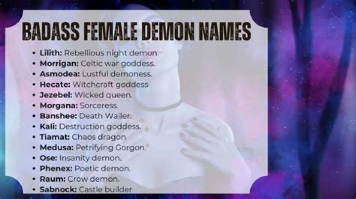 Top 40 Female Demon Names Not To Give Your Baby