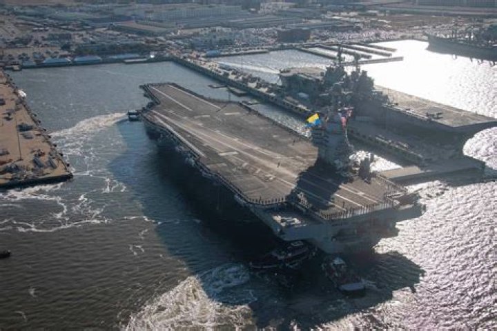 USS Gerald R. Ford aircraft carrier returns home after deployment in Israel
