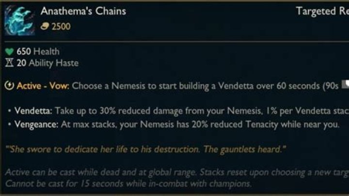 What is Anathema's Chains League of Legends