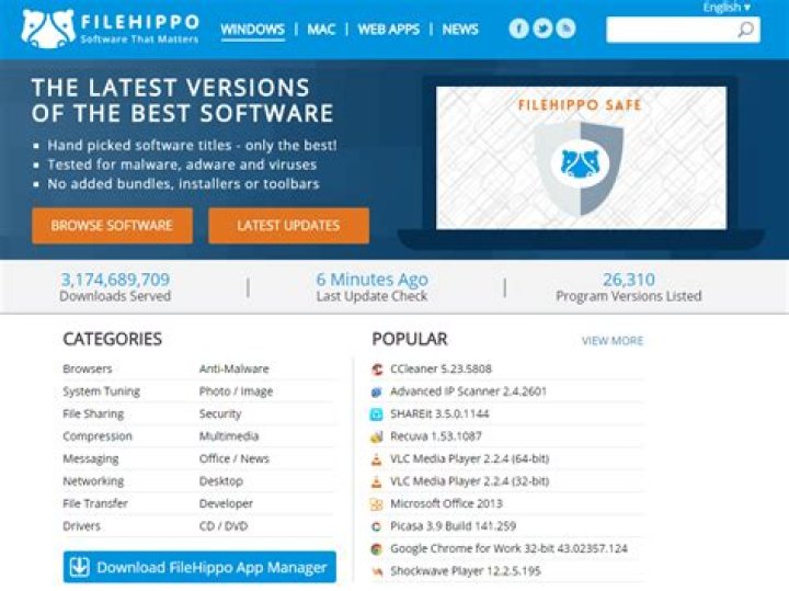 Which download site is better: FileHippo or CNet Download?
