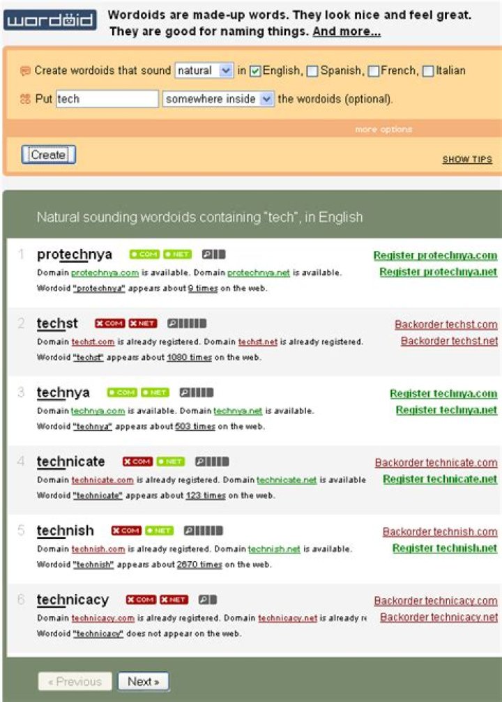 Wordoid: Get Company Name Ideas